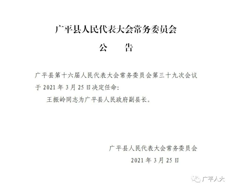 广平县人民政府办公室最新人事任命,广平县人民政府办公室最新人事任命，推动县域发展新篇章